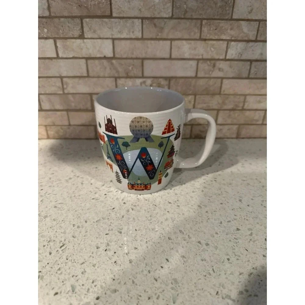 Disney Parks ABC Collection Mug Letter W‎ for Epcot World Showcase (g)